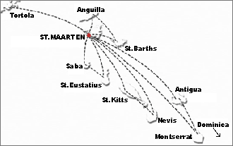 Winair Route Map
